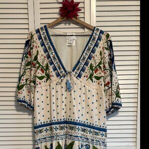 NWT House Of Harlow 1960 Boho Floral Print Maxi Dress, Size M